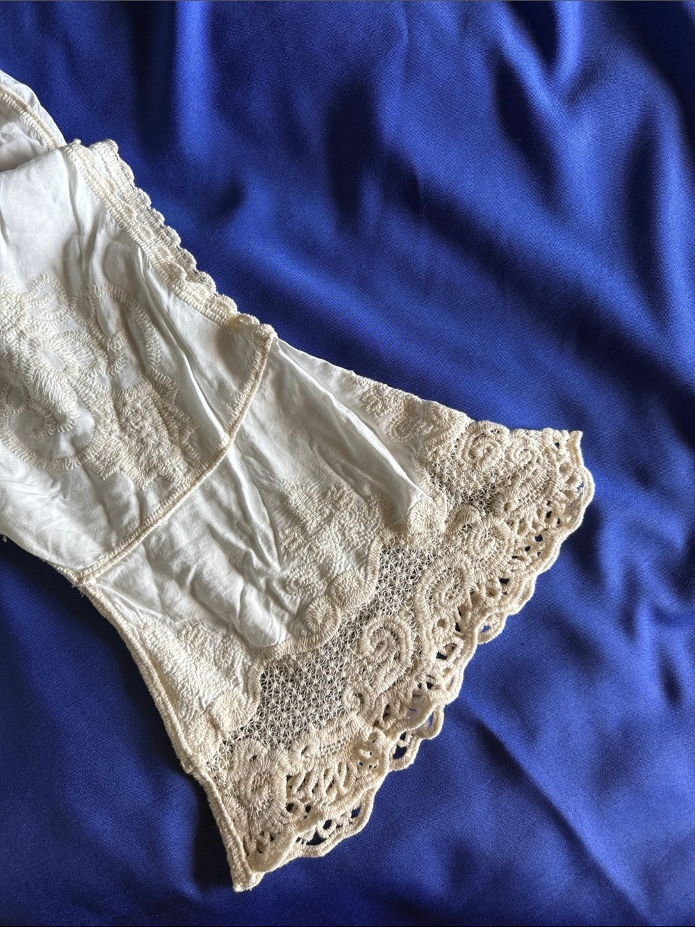 Democracy Cream Crochet-Trim Boho Blouse - Picture 5 of 6